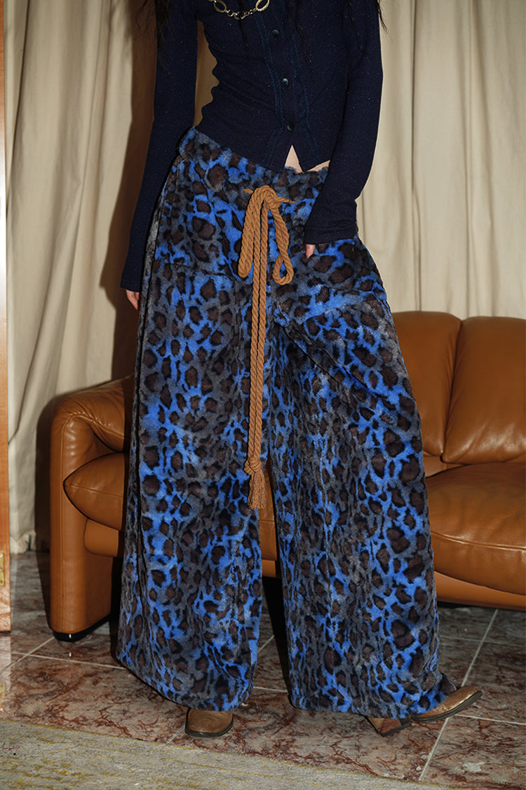 Leopard Adjustable Loose Casual Wide Leg Pants BAD0040