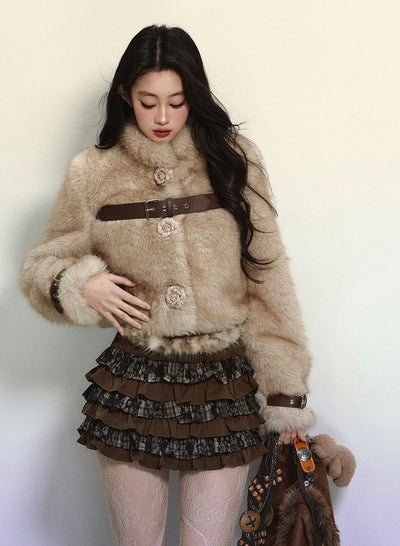 Environmentally Friendly Fur Short Jacket DIA0312