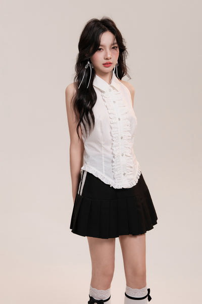 Lace Design Girly Sleeveless Shirt Top AOO0031