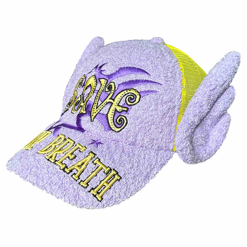 Fluffy logo design cap with angel wings CFI0040