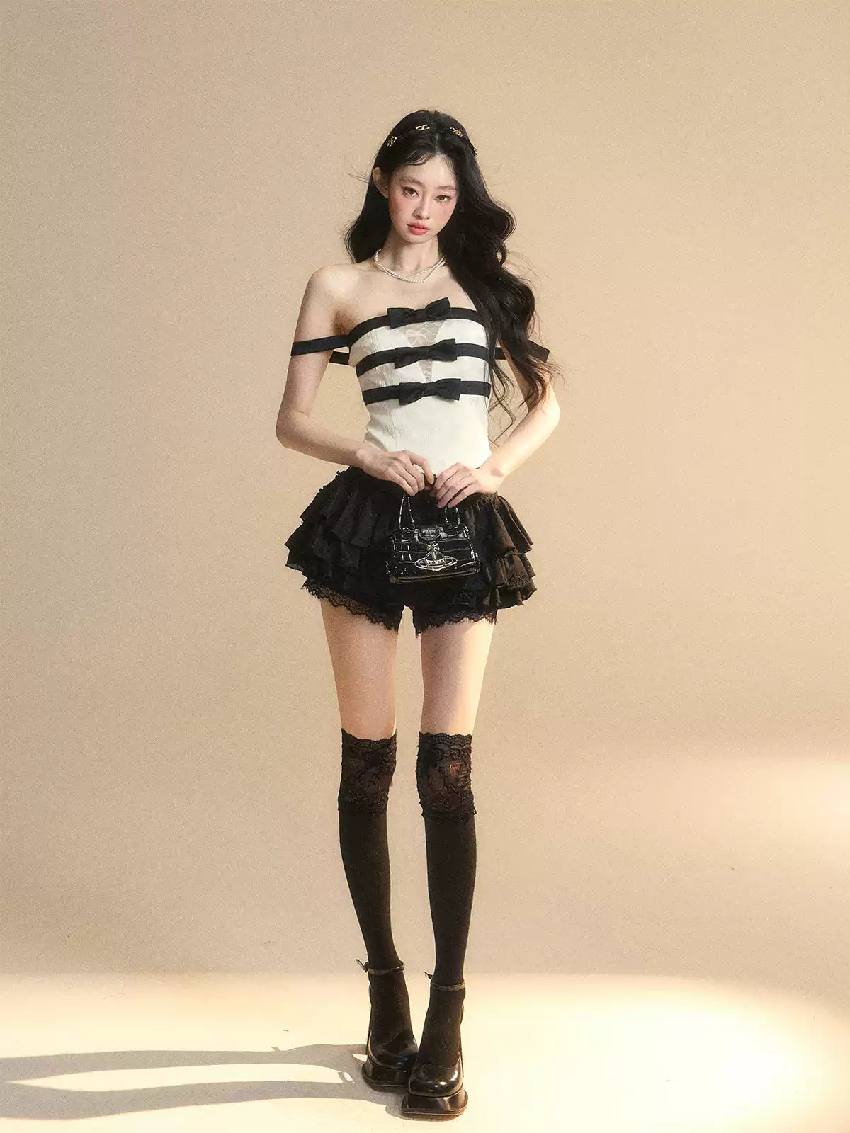 Doll One-shoulder Lace Top DIA0421