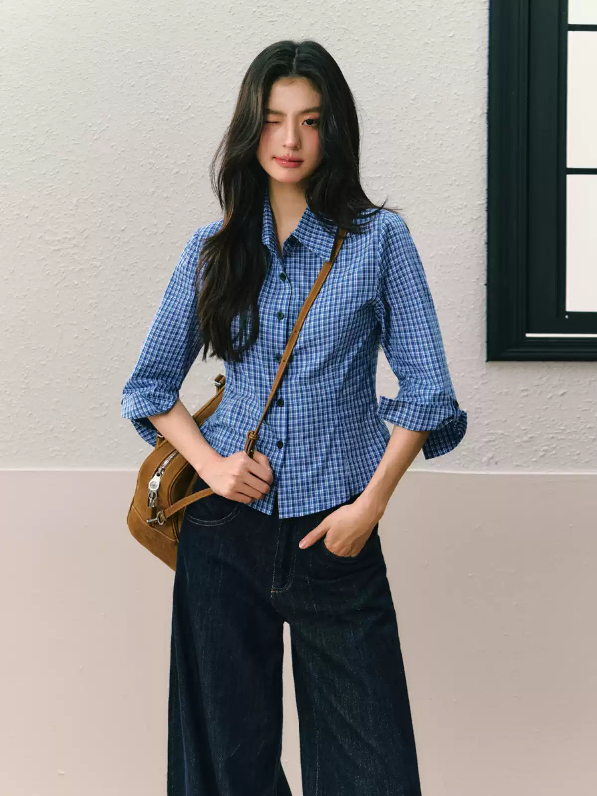 Retro Style Casual Wide Denim Pants SHI0066