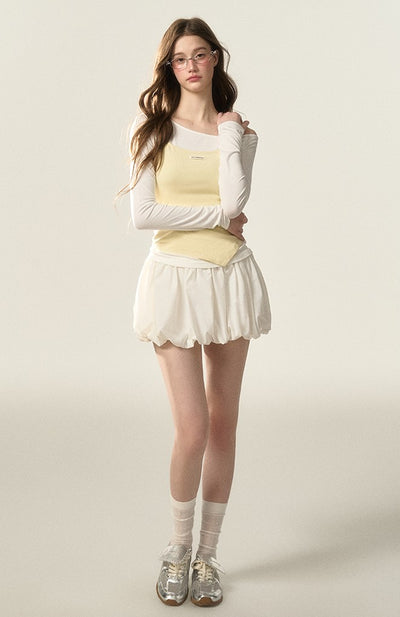 Flower Silhouette Short Skirt AFF0023