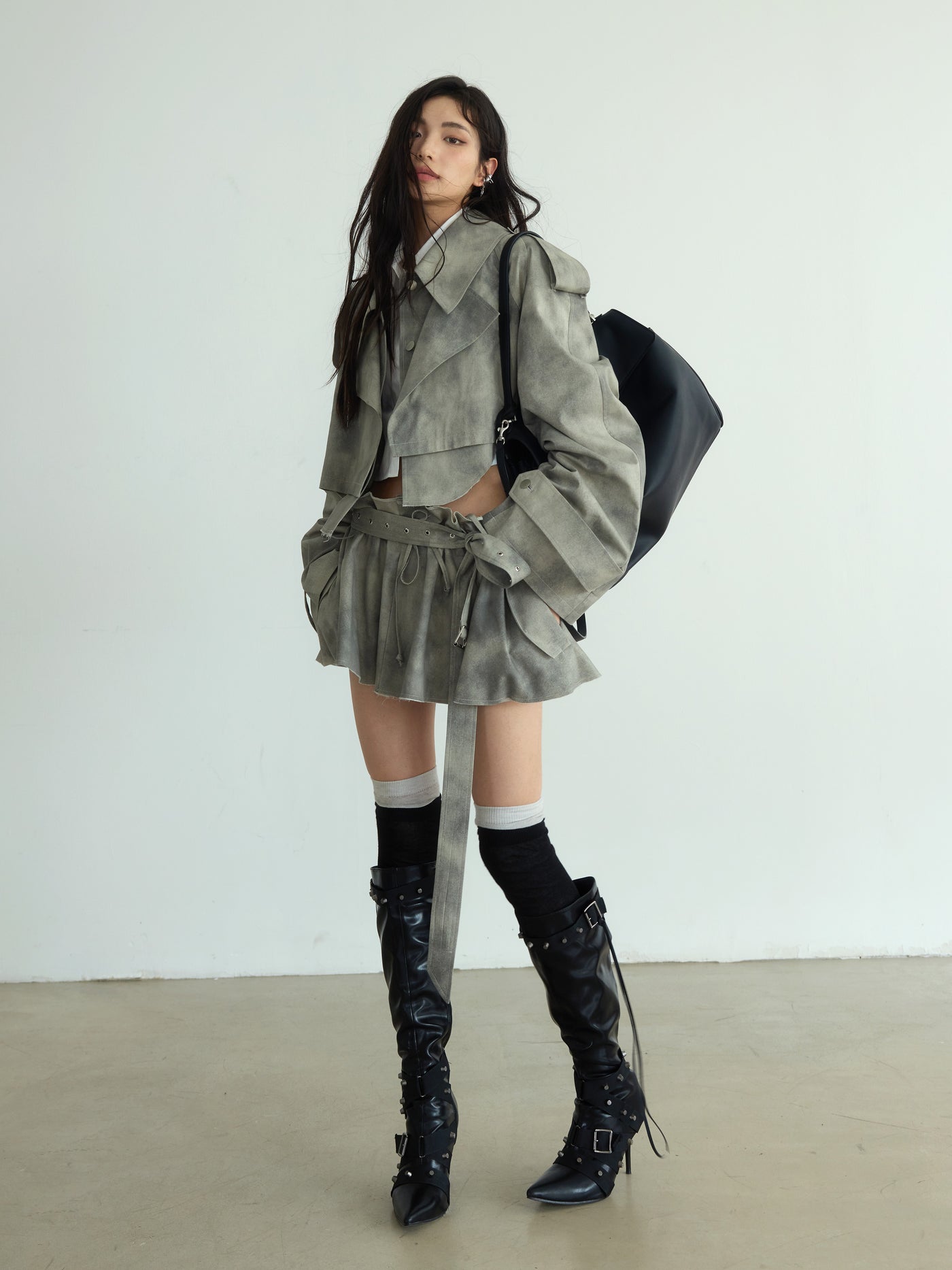 Wasteland Dirty Dye Windbreaker Jacket & Skirt JNY0168