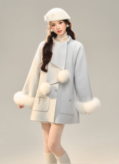 Snow Scarf Double-faced Wool Coat BBB0131