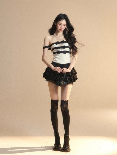 Doll One-shoulder Lace Top DIA0421