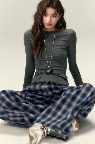 All-match Plaid Casual Loose Pants VIA0214