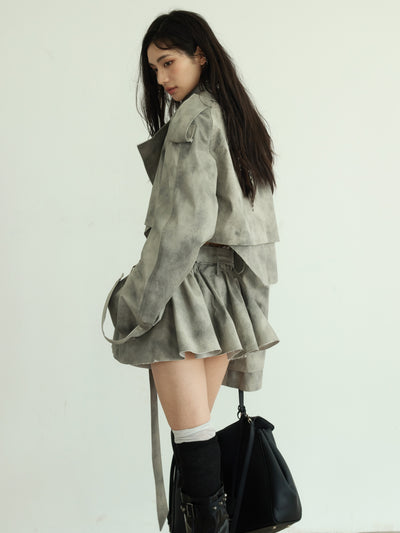 Wasteland Dirty Dye Windbreaker Jacket & Skirt JNY0168