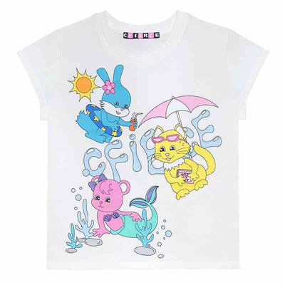 Little Animal Pool Party Printed T-Slim Shirt CFI0043