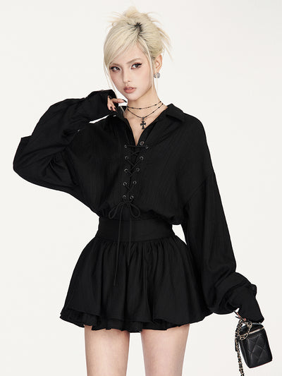 Lazy Tie Long Sleeve Shirt/Skirt VOC0365
