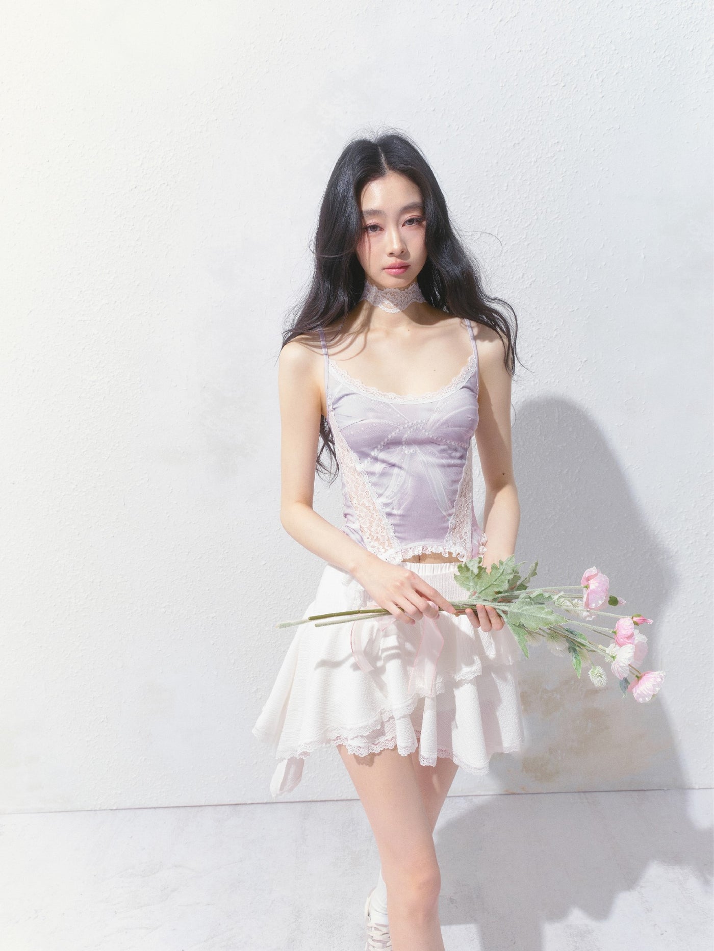 Butterfly Print Lace Camisole SAL0150
