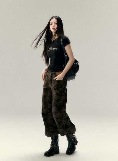 Leopard/Camouflage Wide-leg Pants VIA0196