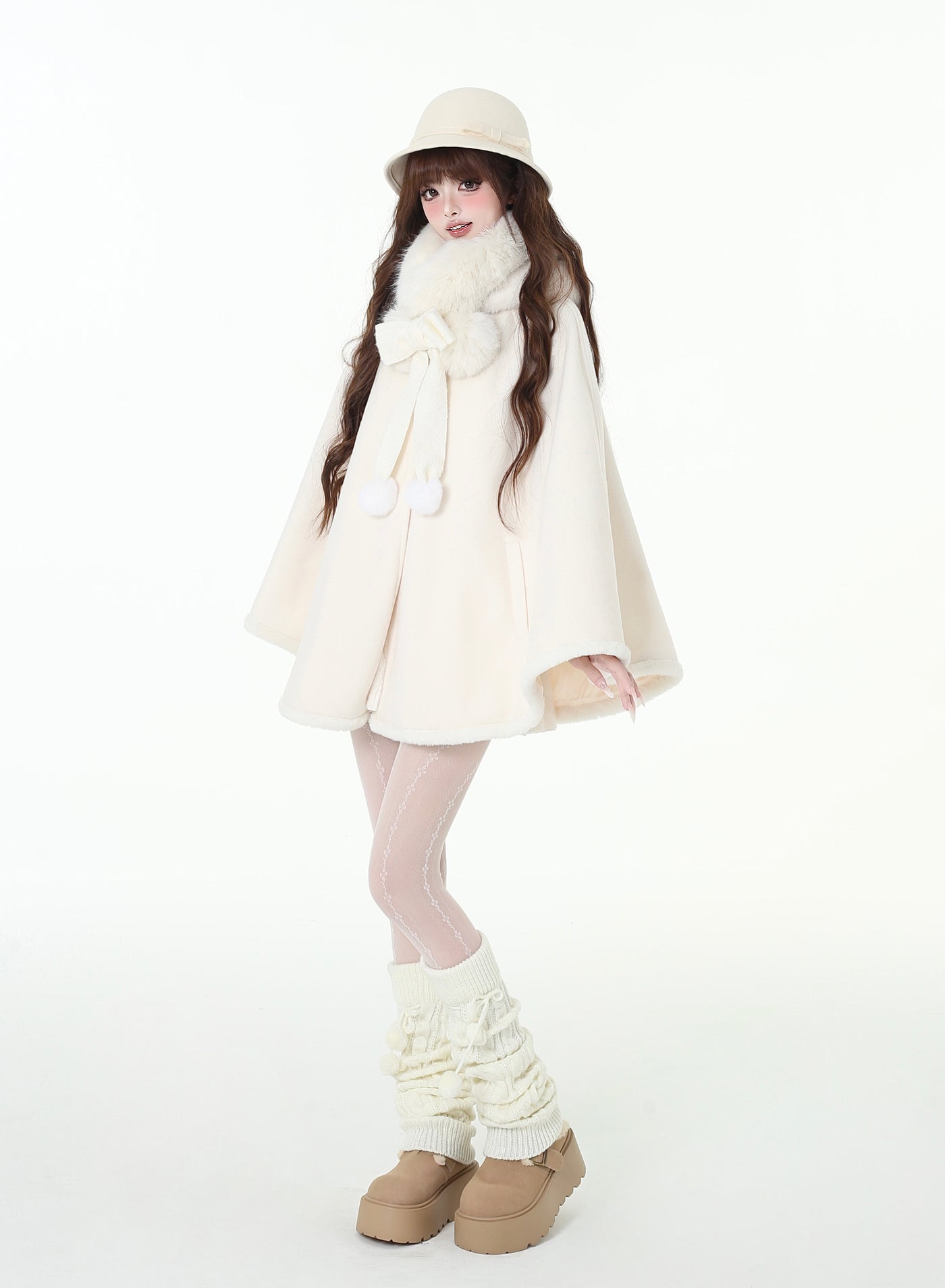 Big Ribbon Cloak Jacket with Rabbit Ear Hood CRA0100