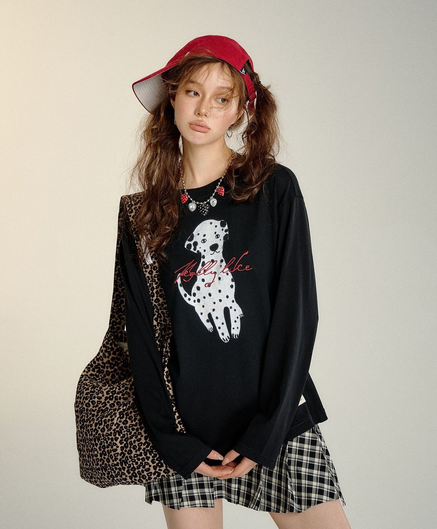 Dalmatian Outline Long-sleeved T-shirt SOM0095