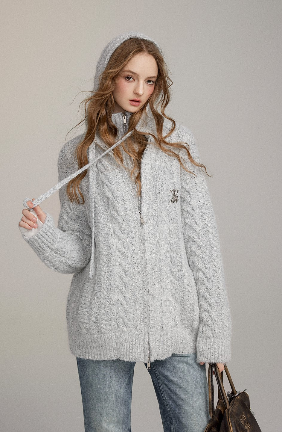 Fake Two-piece Turtleneck Sweater Cardigan VIA0222