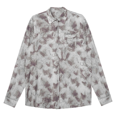 Loose-fitting cool shirt with spray-style butterfly pattern SAG0175