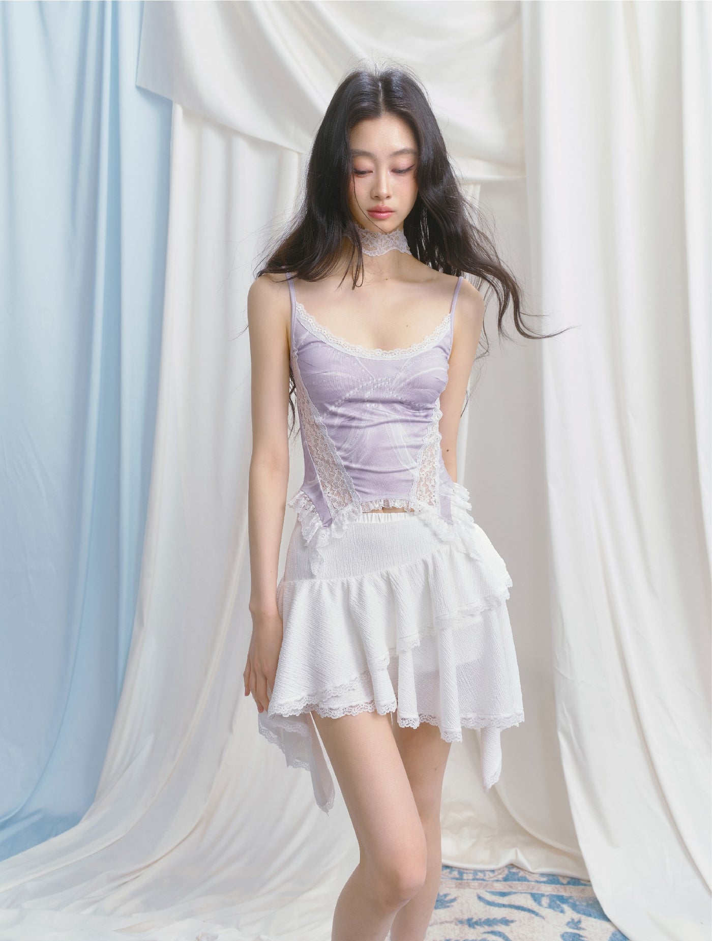Butterfly Print Lace Camisole SAL0150