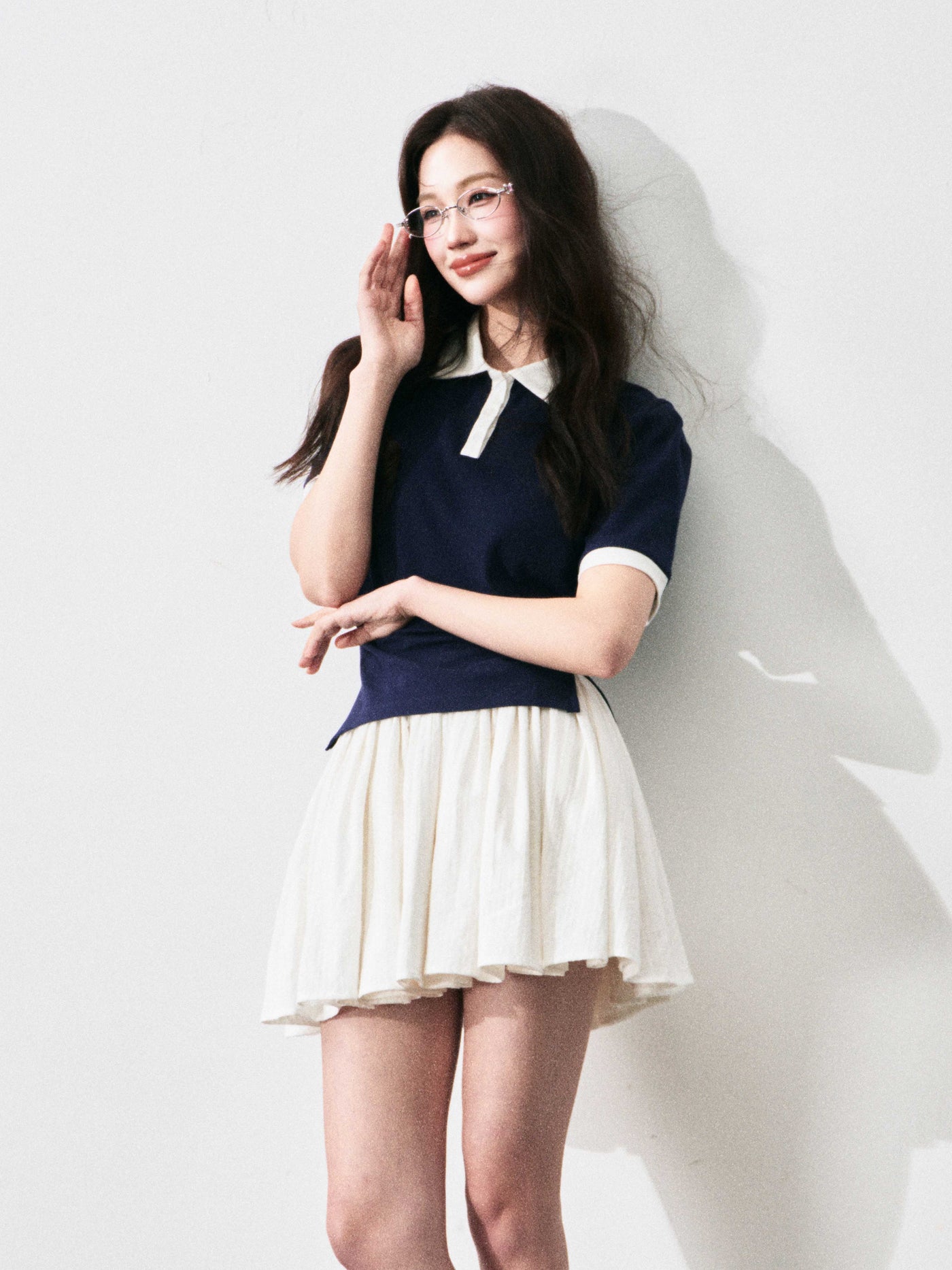 Contrast Color Waist Polo Shirt LUL0129