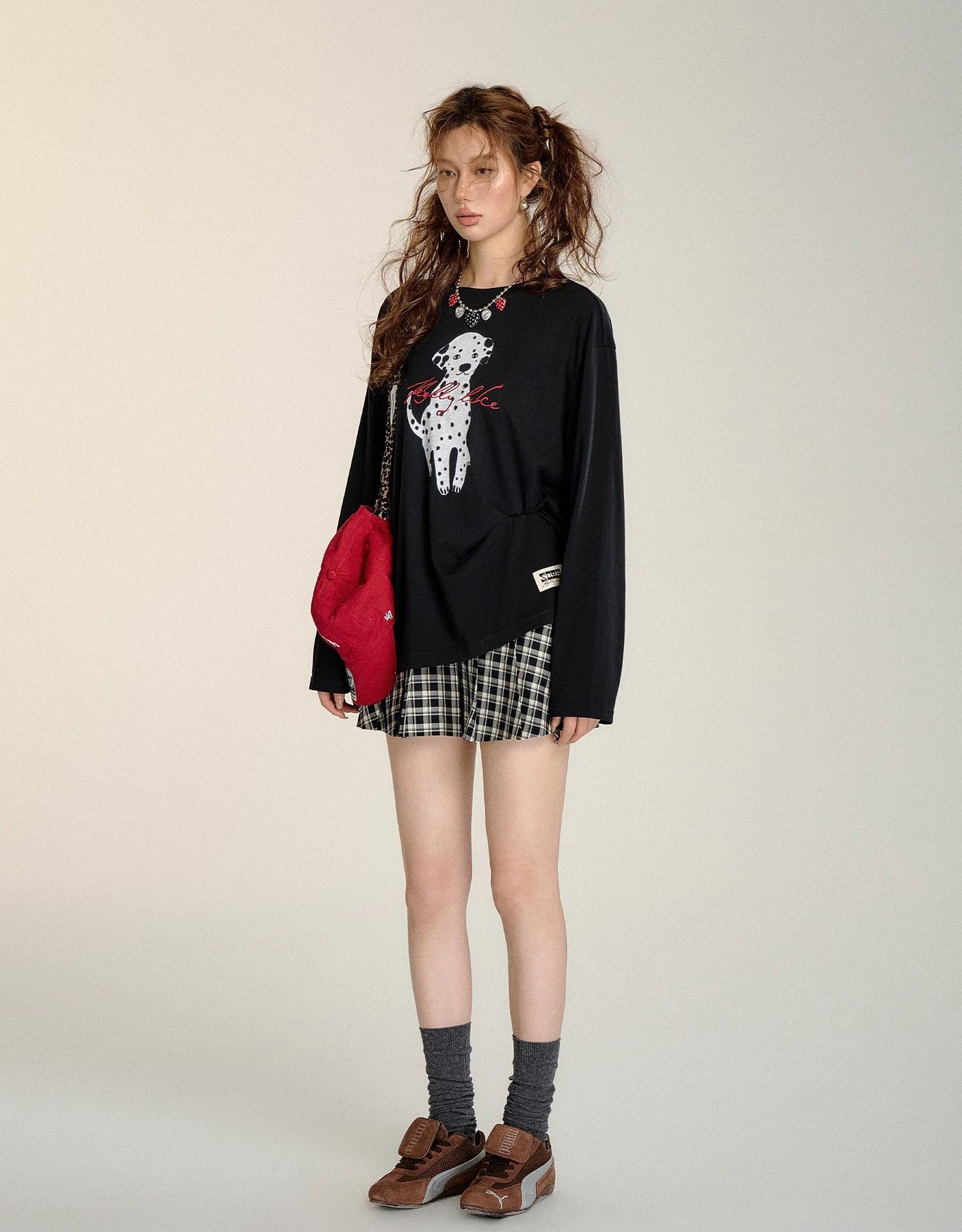 Dalmatian Outline Long-sleeved T-shirt SOM0095