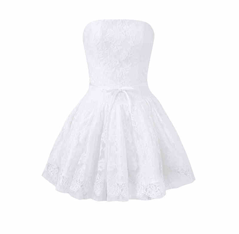 White Lace Swan Ballet Tube Top Style Tutu Dress REC0047