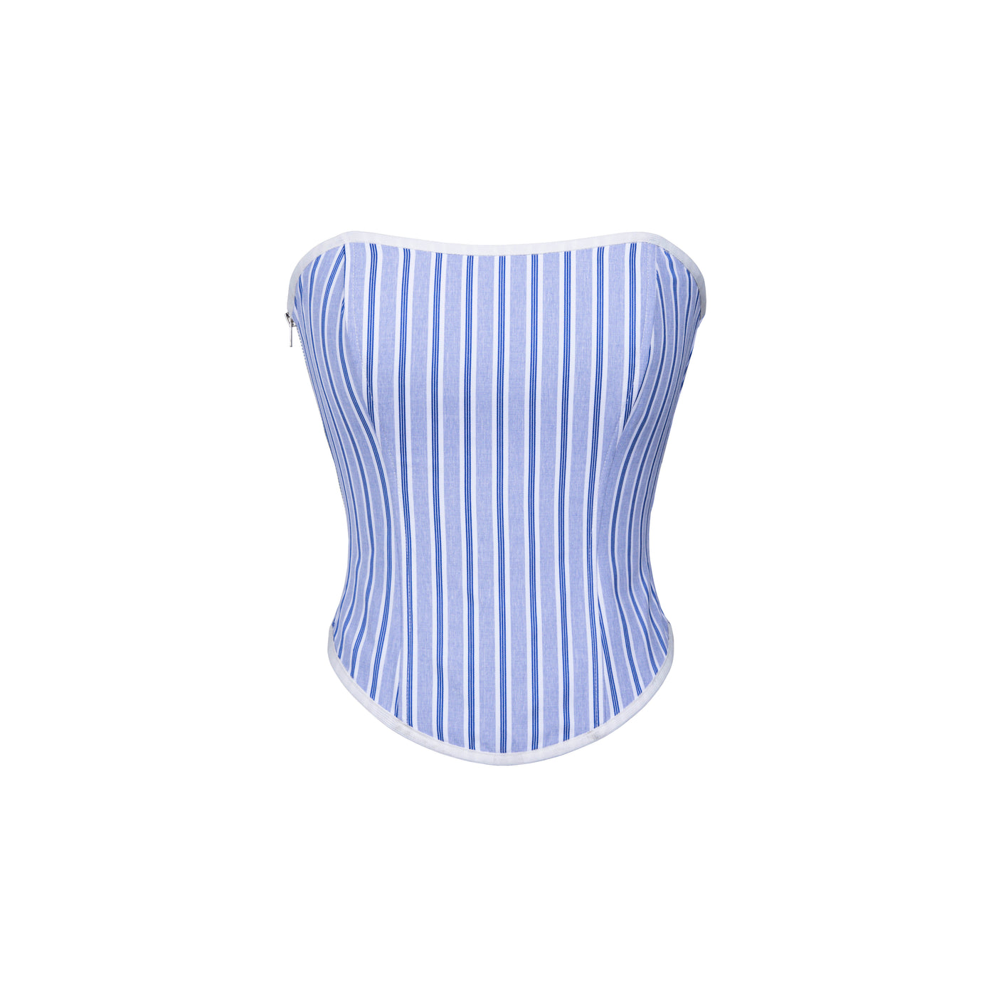 Short Length V-Neck Striped Casual Shirt & Tube Top CUR0142