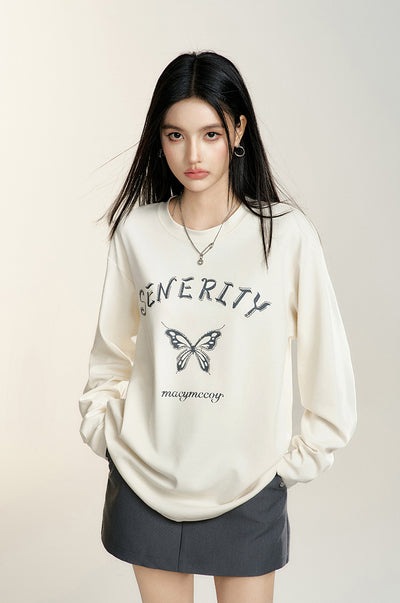 Diamond Long-sleeved Butterfly T-shirt MAC0083