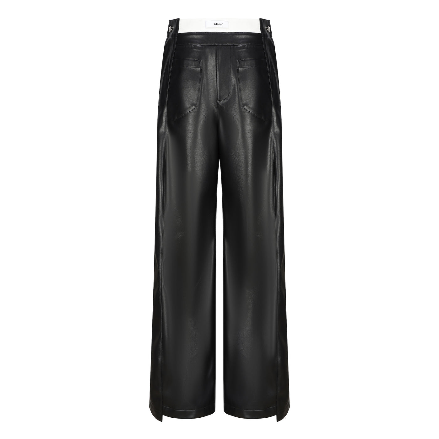 Faux leather loose pocket pants ANS0053