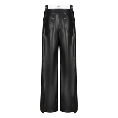 Faux leather loose pocket pants ANS0053