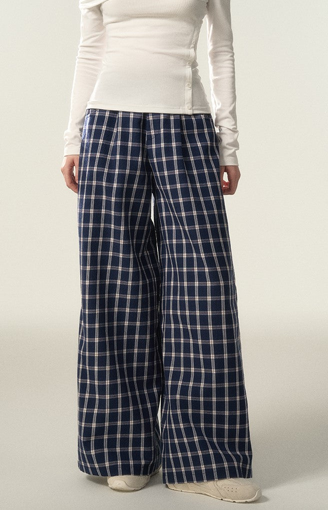 Retro Plaid Mopping Casual Pants AFF0030
