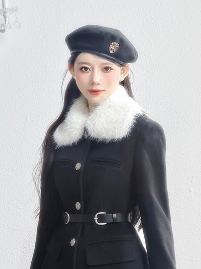 Tweed Girly Fur Collar Jacket SIS0011