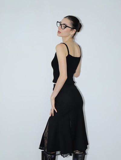 Lace Fishtail Slit Fake Two-piece Skirt EIN0070