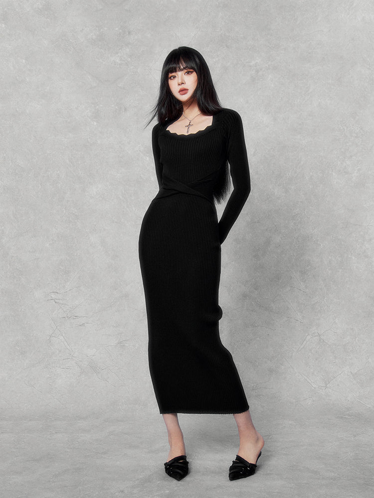 Versatile Classic Knitted Long Dress VOC0165
