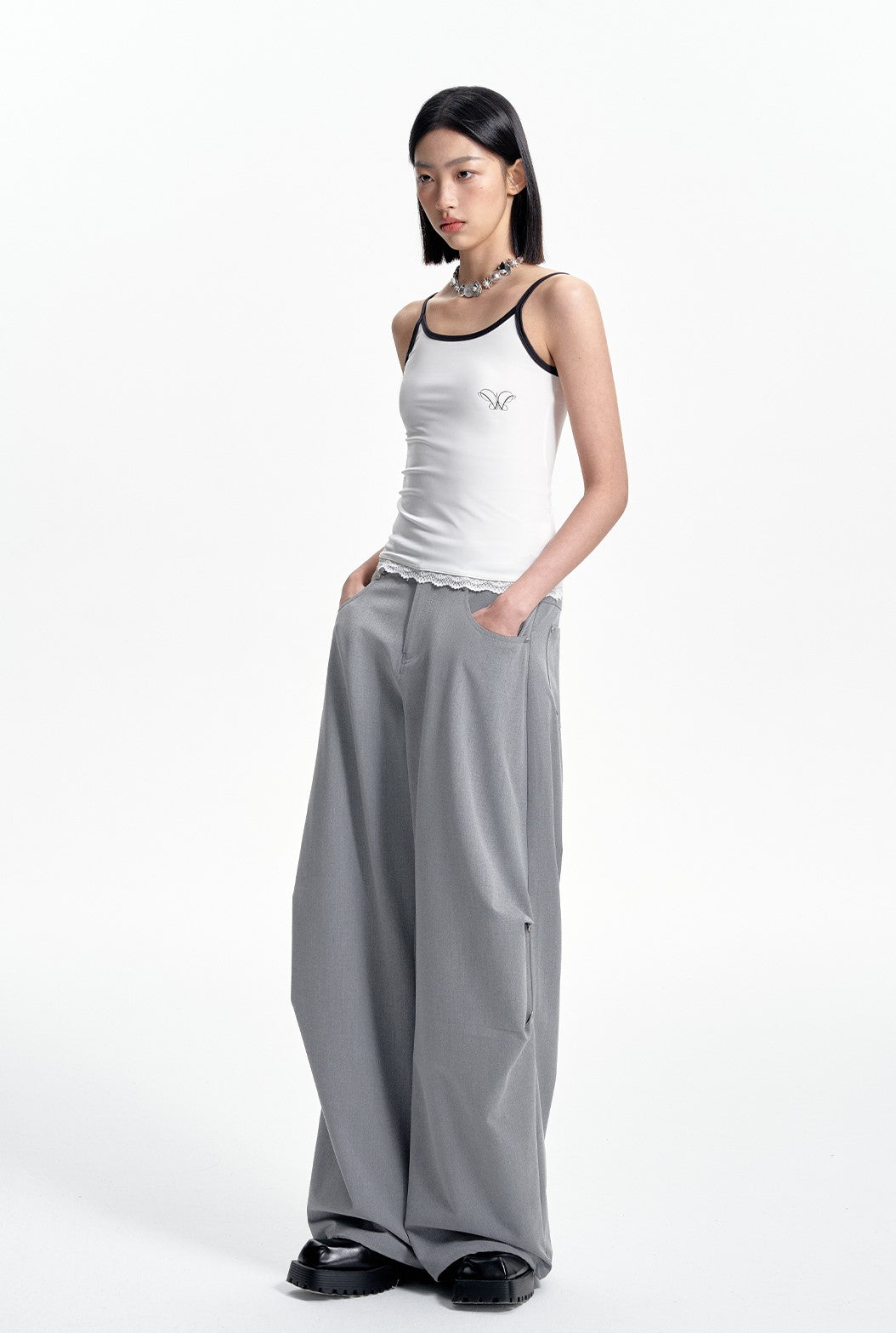 LOOSE FIT STRAIGHT LEG PANTS WES0187