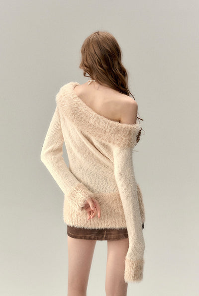 One Shoulder Sweater Knitted Dress VIA0022
