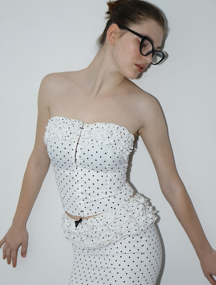 Polka Dot Hottie Off-shoulder Top/Skirt EIN0065