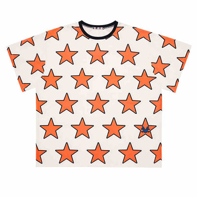 Star Print Oversized Bicolor T-Shirt CFI0055