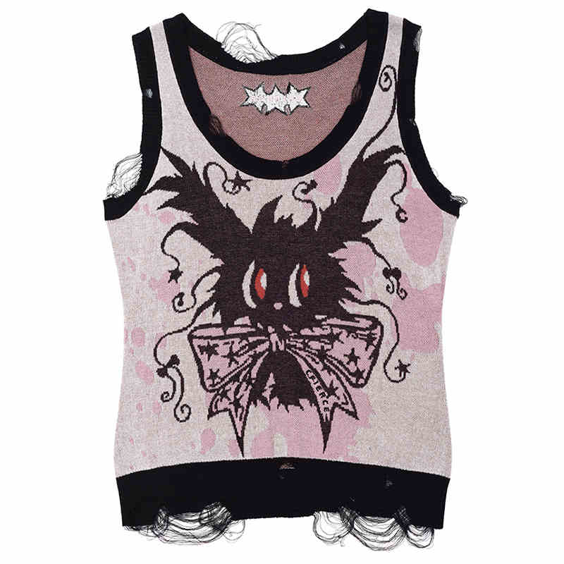 Magic Bunny Design Sleeveless Knit Top CFI0047