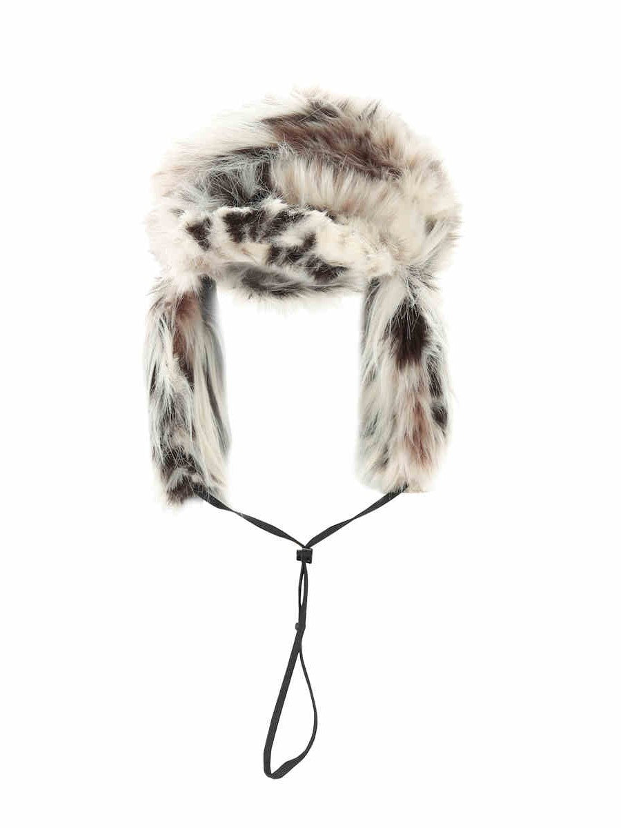 Snow Leopard Fur Earmuffs Windproof Beret NOL0049