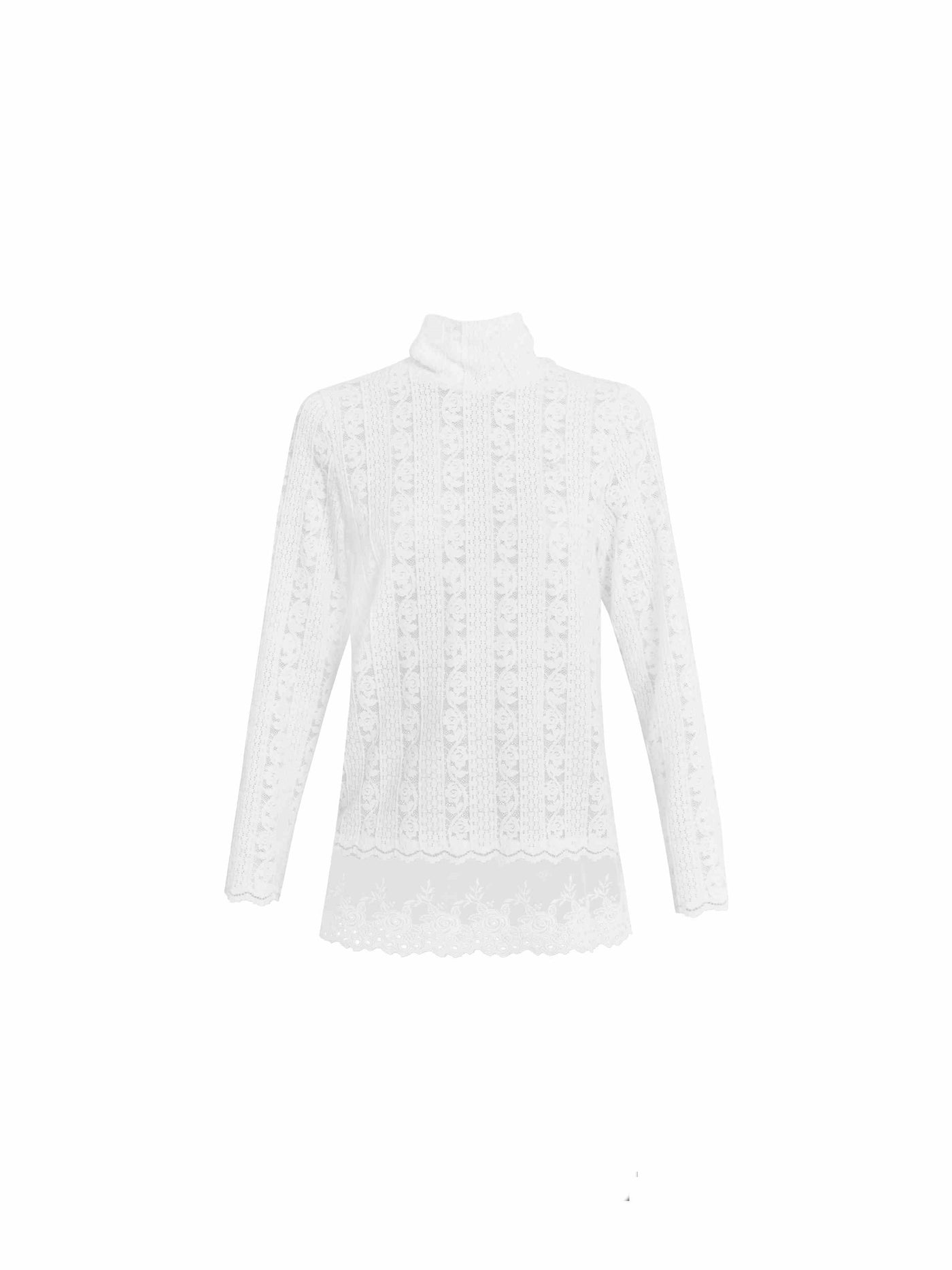 White Moonlight Knitted Lace Shirt FRA0257