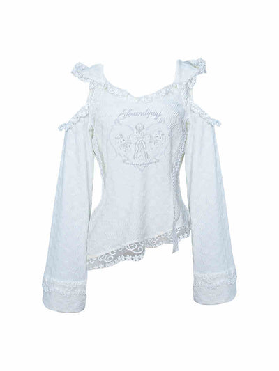 Angel Hooded White Lace Top/White Cake Skirt SER0088