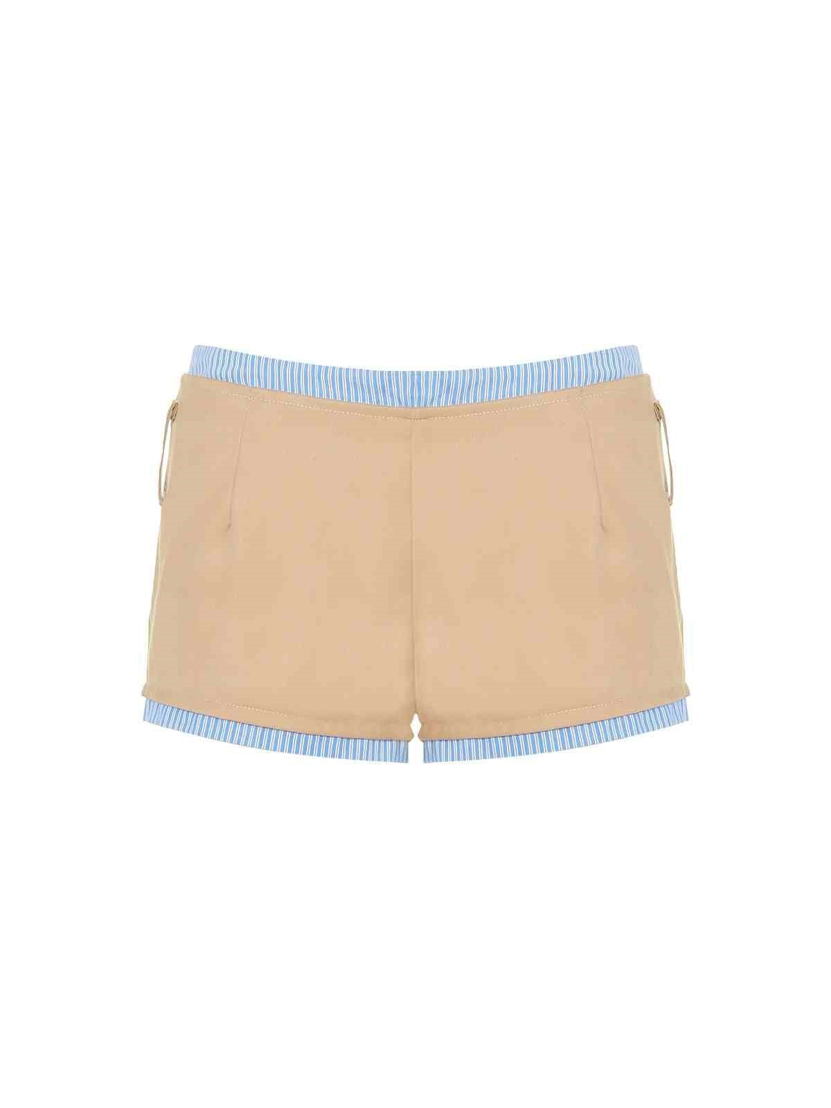 Blue Striped Pleated Tube Top/Shorts/Pants NOL0038