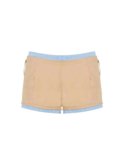 Blue Striped Pleated Tube Top/Shorts/Pants NOL0038