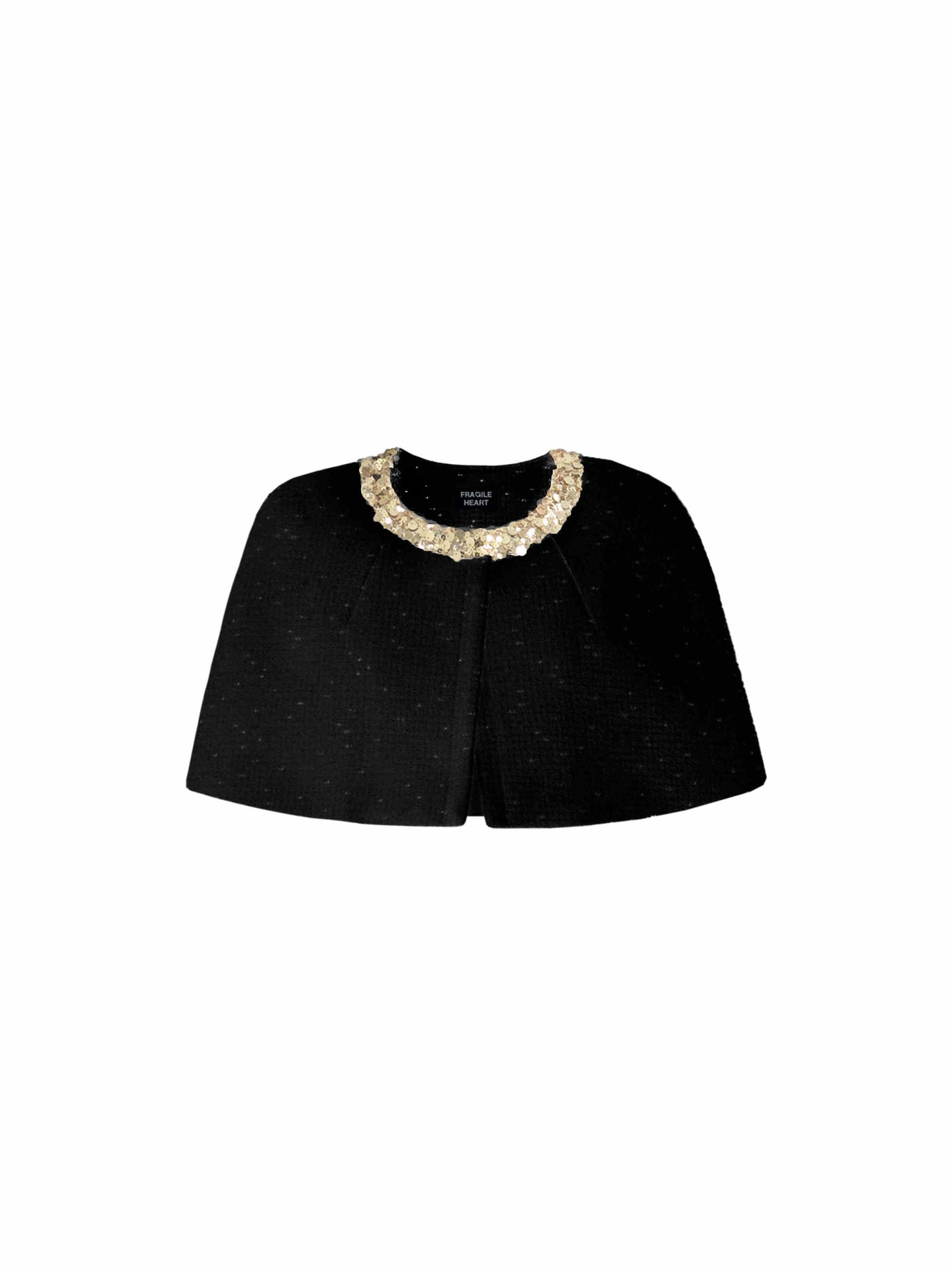 Princess Madeleine Black And Gold Sleeveless Dress/Cloak/Puff Sleeves Top FRA0259