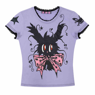 Glitter Rabbit Print Slim T-Shirt CFI0046