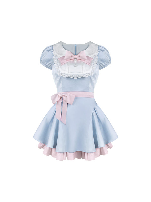 Moonlight Blue Bow Dress/Bubble Shorts SER0185