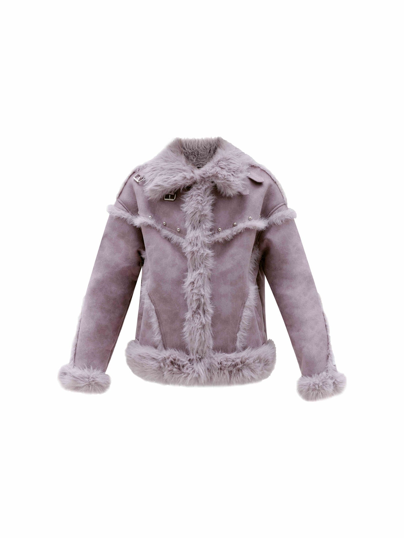 Versatile Purple Fluffy Fur Jacket FRA0262