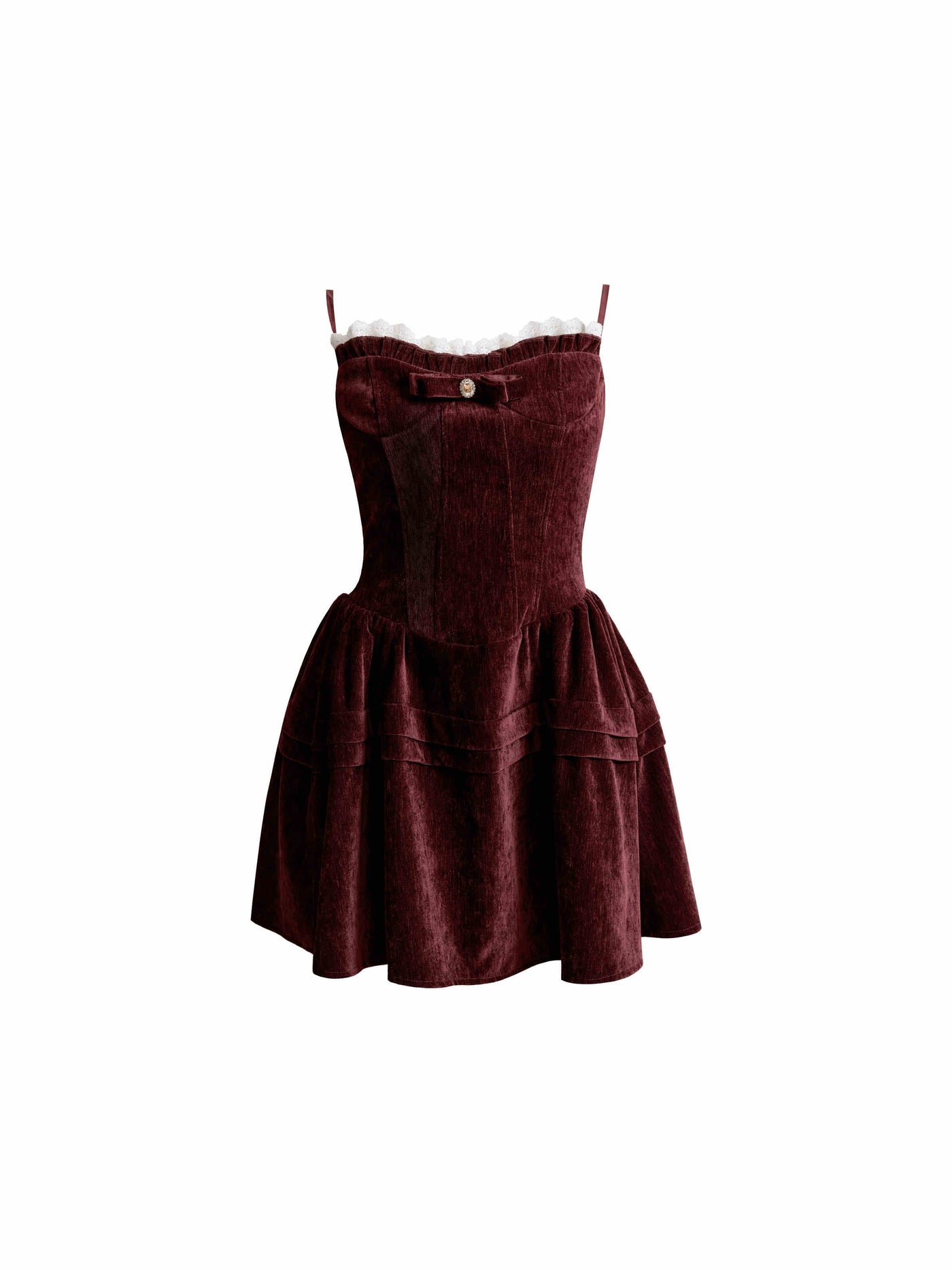 Retro Red Velvet Cake Suspender Mini Dress FRA0260