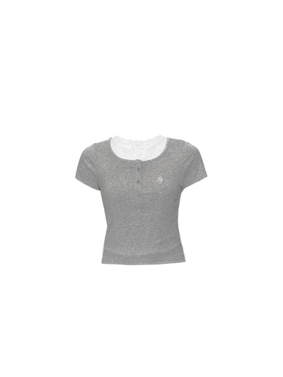 Short-sleeved T-shirt/Flower Bud Skirt FRA0362