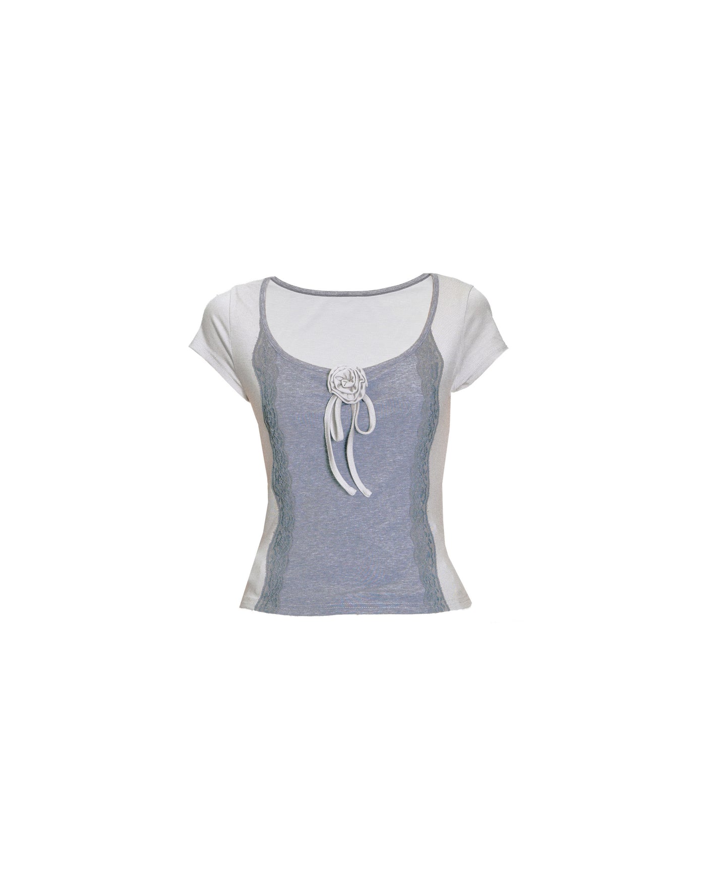 Lace Splicing Short Sleeve T-shirt FRA0369