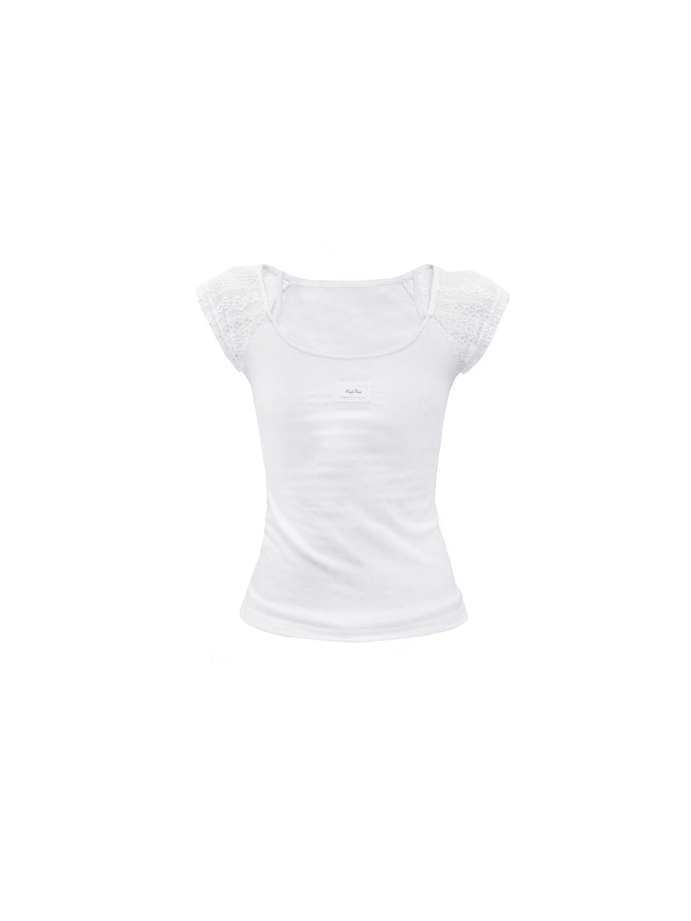 Lace Splicing Short Sleeves T-shirt FRA0339